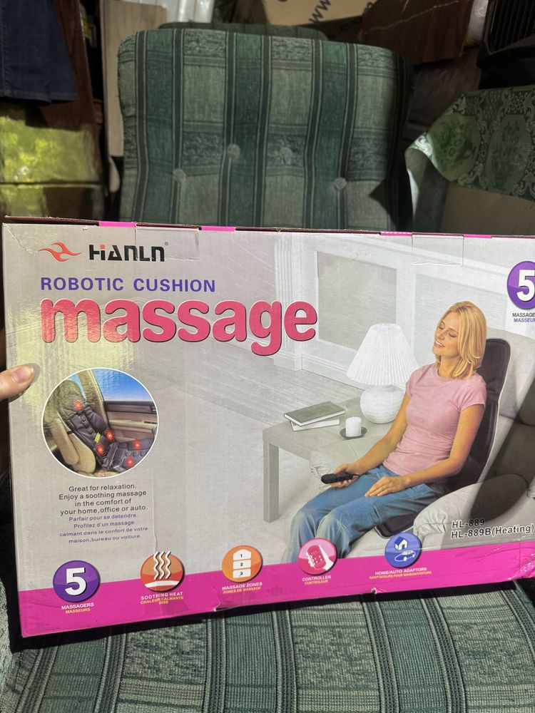 Масажна накидка з підігрівом  для дому авто офісу UKC Massage Robot