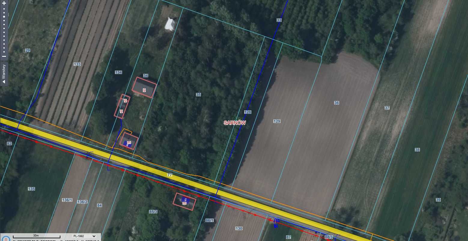 Sprzedam bezpośrednio działki 0.58ha + 1.68ha obręb Sarnów Gmina Rybno