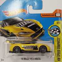 Hot Wheels 2017 Mazda MX-5 Miata 2015 żółty