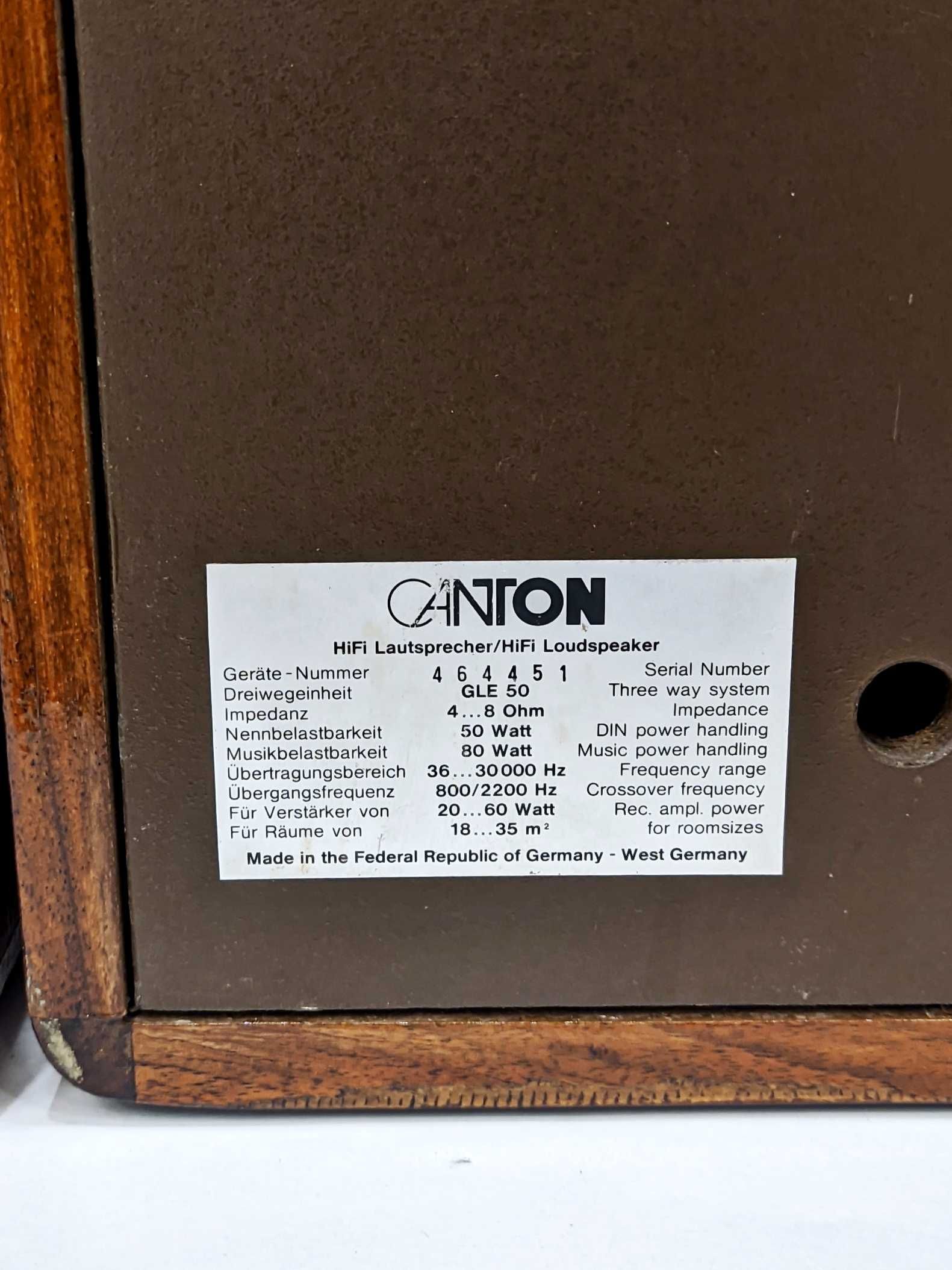 Винтажная акустика Canton GLE-50.