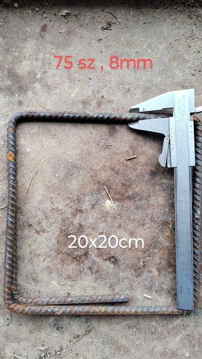 Strzemiona budowlane 20x20 fi 8 pozostało 75 szt