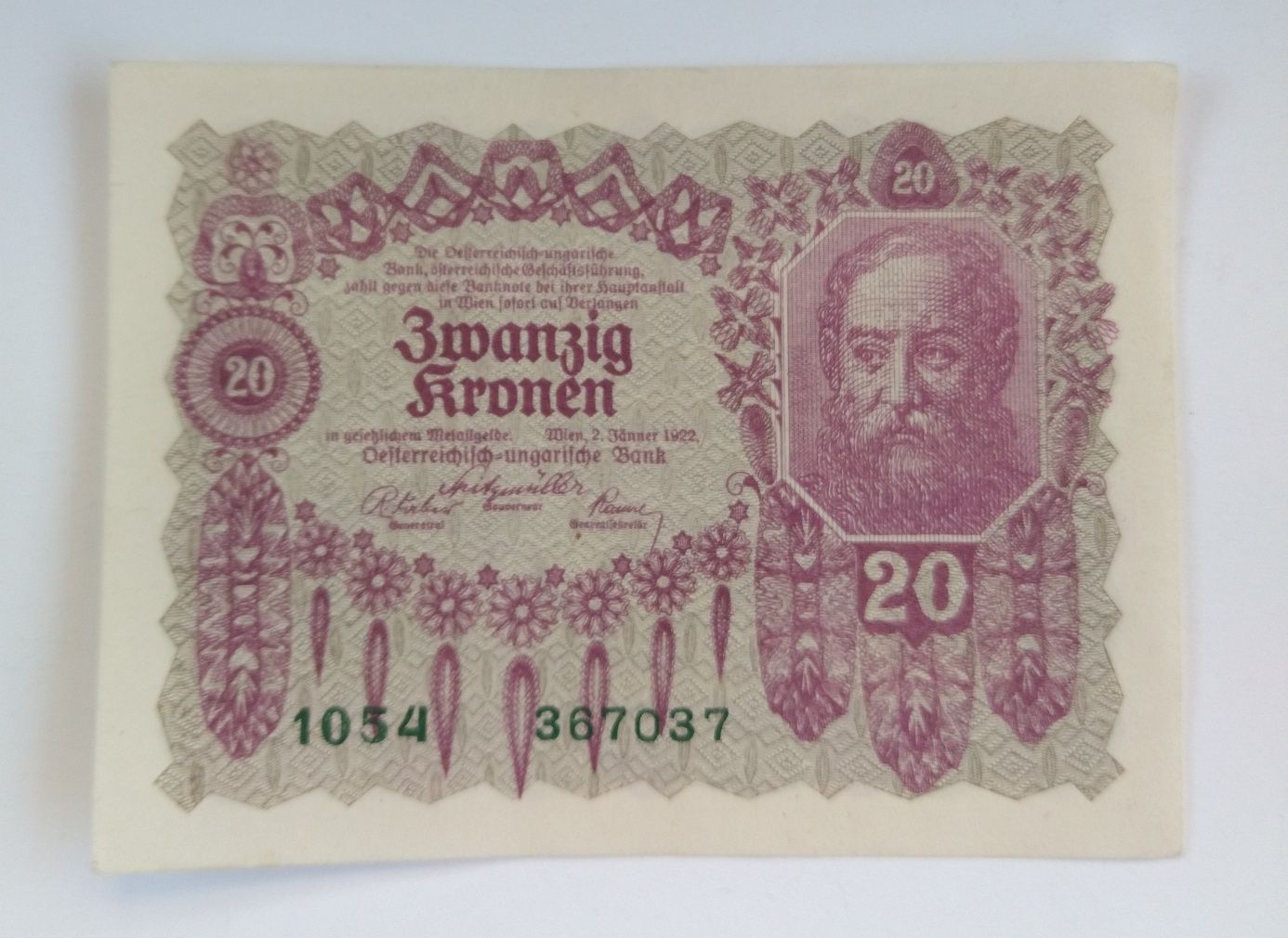 banknot AUSTRIA 20 KRONEN 1922