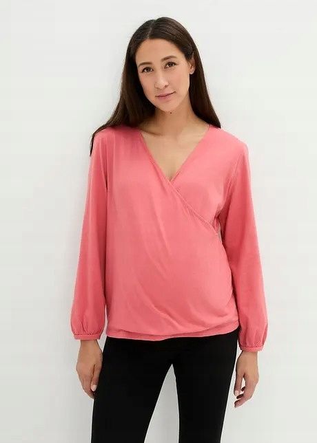 B.P.C bluzka rabarbarowa damska kopertowa r.48/50