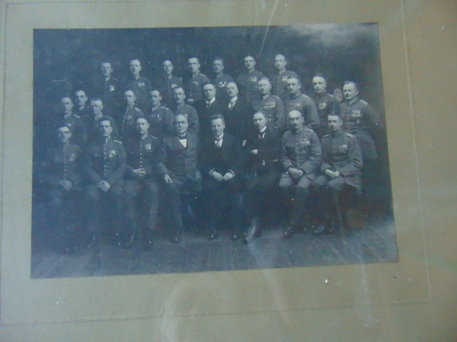 Przedwojenny zdjęcie wojskowe,za szybą,39,8 x 34cm