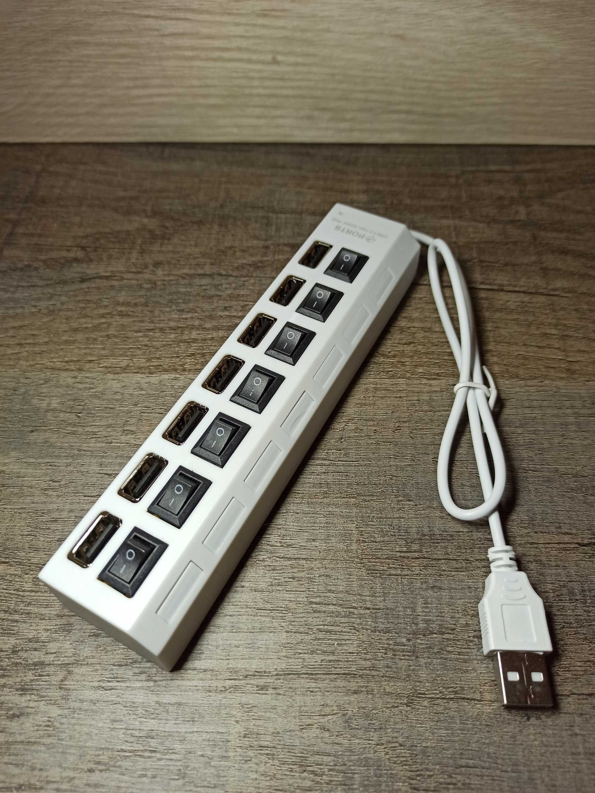 Разветлитель переходник USB хаб 7 портов USB 2,0 с выключателями