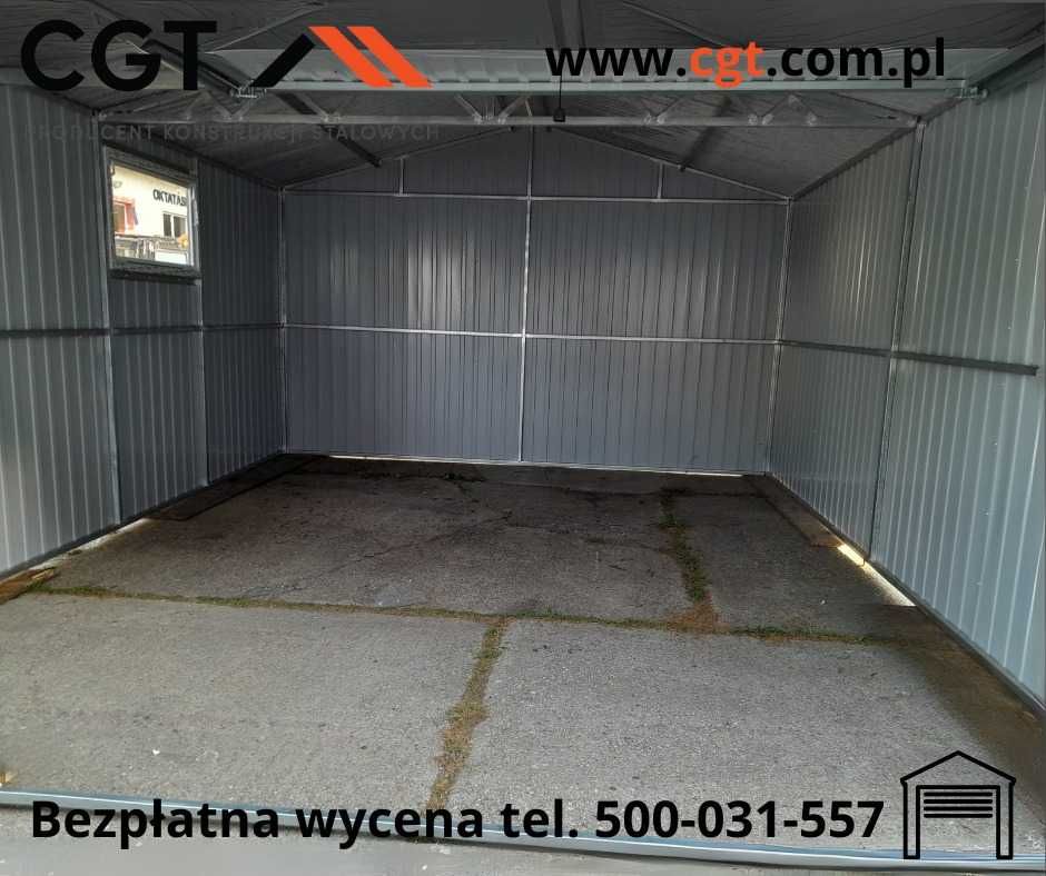 Garaż z profili ocynkowanych w oryginalnych kolorach 4x5