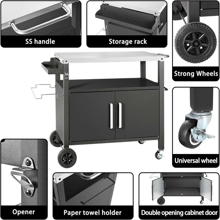Nowy stół do grilla / roboczy / taras / wózek / kuchnia / duży/ A2943!
