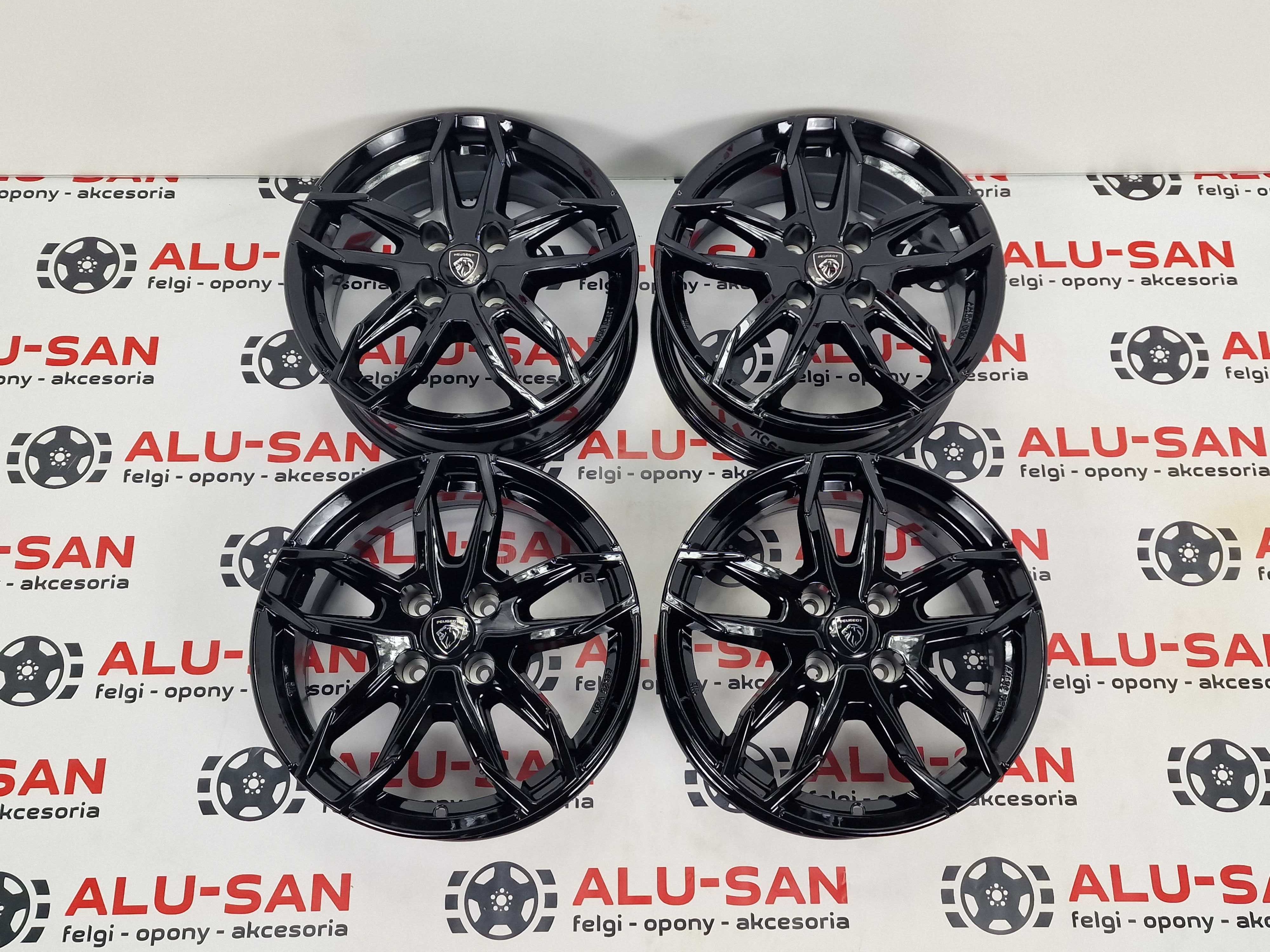 NOWE oryginalne alufelgi PEUGEOT 16" 4x108 206,307,308,309... -Czarne