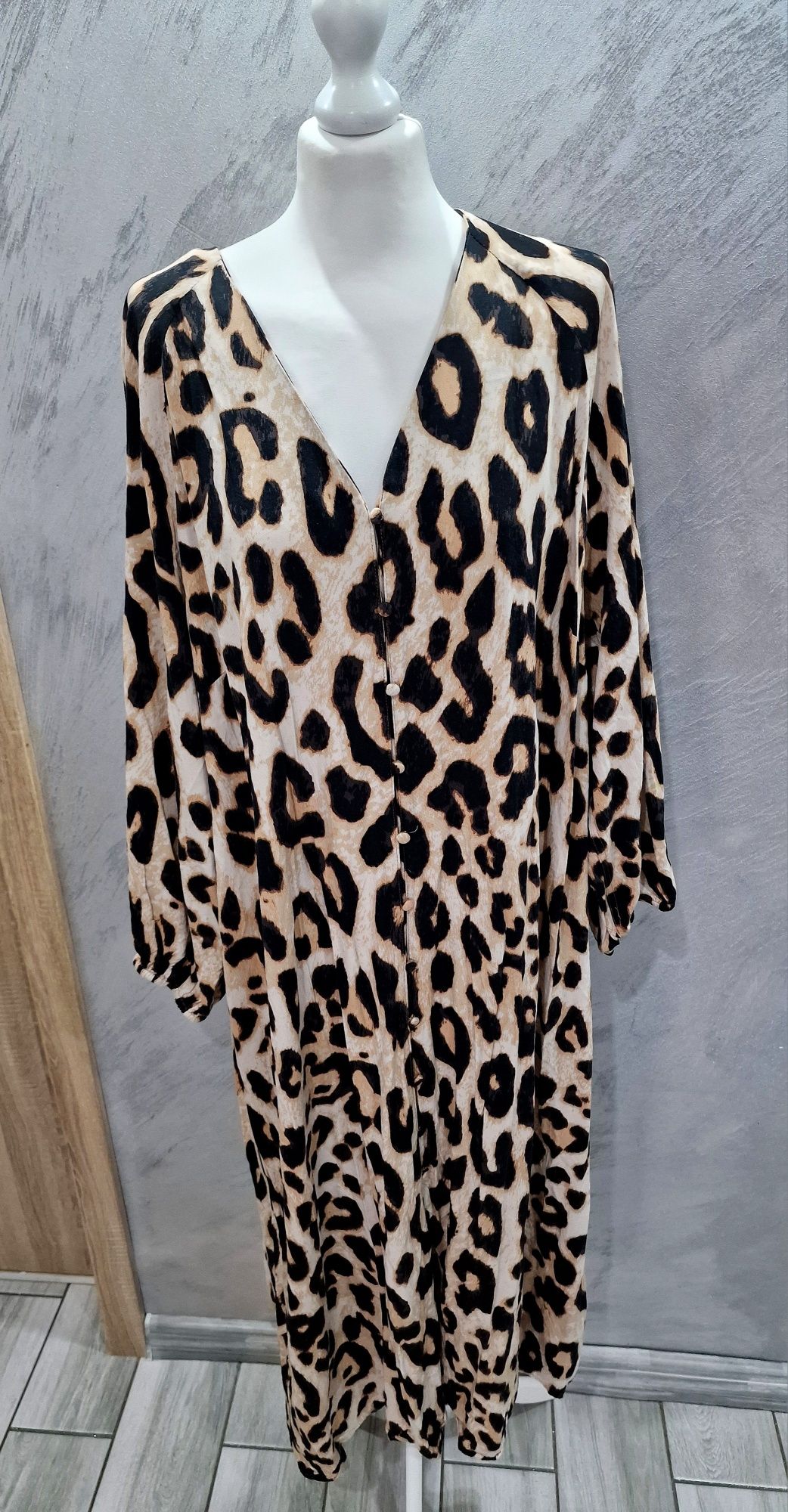 Sukienka 42 44 H&M Wiskoza panterka maxi