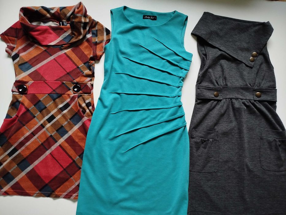 Sukienki do pracy biura dla drobnej Pani - 3 szt  S