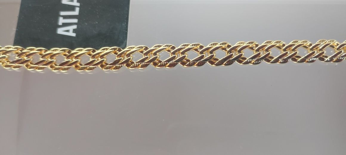 Złota bransoletka,19cm,18k,750, grawery na zapięciach, pozłacana,CK,PP