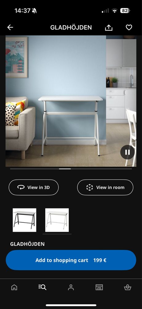 Office table Ikea Gladhojden sit and stand