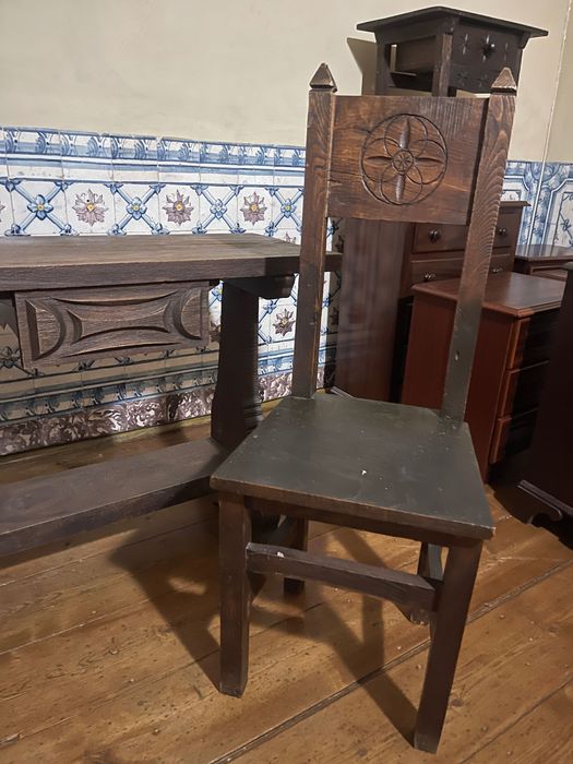 Conjunto 3 peças em madeira maciça