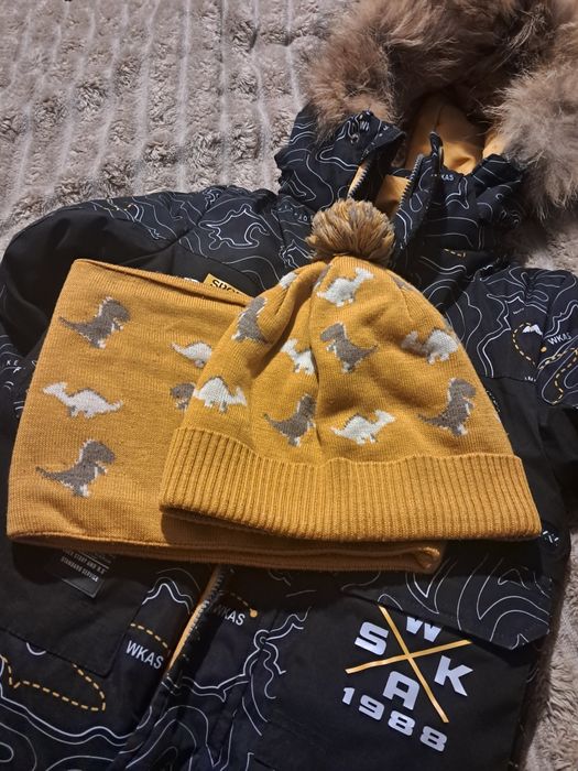 Куртка зимова хлопчик плюс ПОДАРУНОК шапка хомут 116