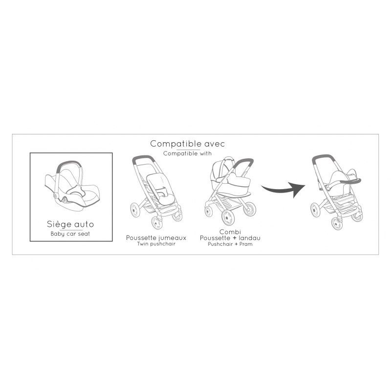 SMOBY Nosidełko dla lalki 2w1 Maxi Cosi Quinny Fotelik