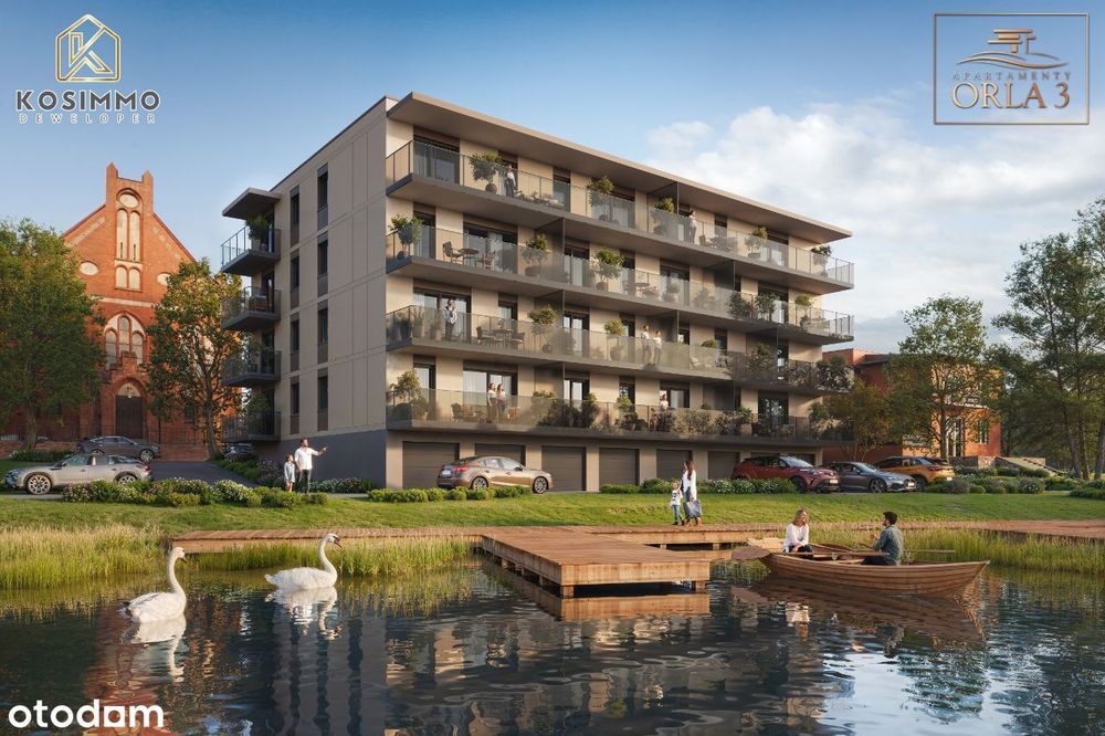 M15 APARTAMENTY Orla 3, Centrum, 3 pokoje, 2 piętro, widok na jezioro