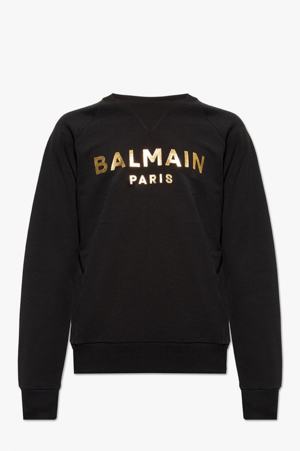 Balmain Paris bluza czarna złote logo i guziki r.L