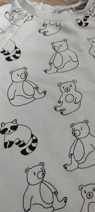 Beżowa Bluza H&M W Misie Chłopięca