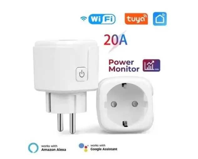Умная смарт розетка Tuya 20А Smart WiFi Head