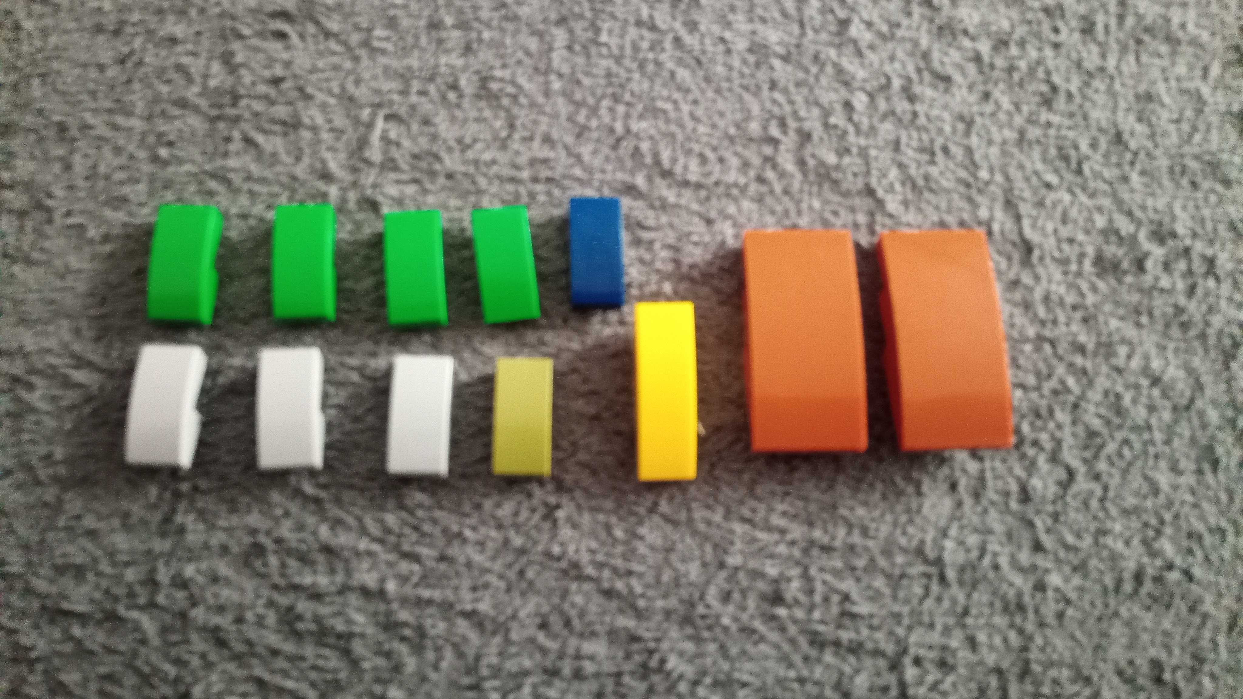 LEGO klocek  Skos zaokrąglony 1x2 12 szt 12szt mix