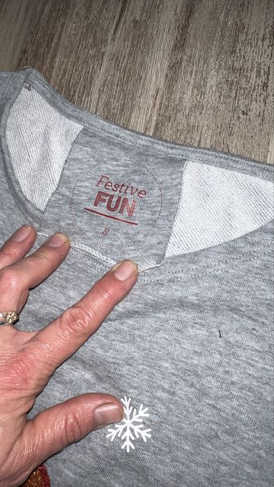 Bawełniana bluzka damska S dziewczynka 158 motyw świąteczny