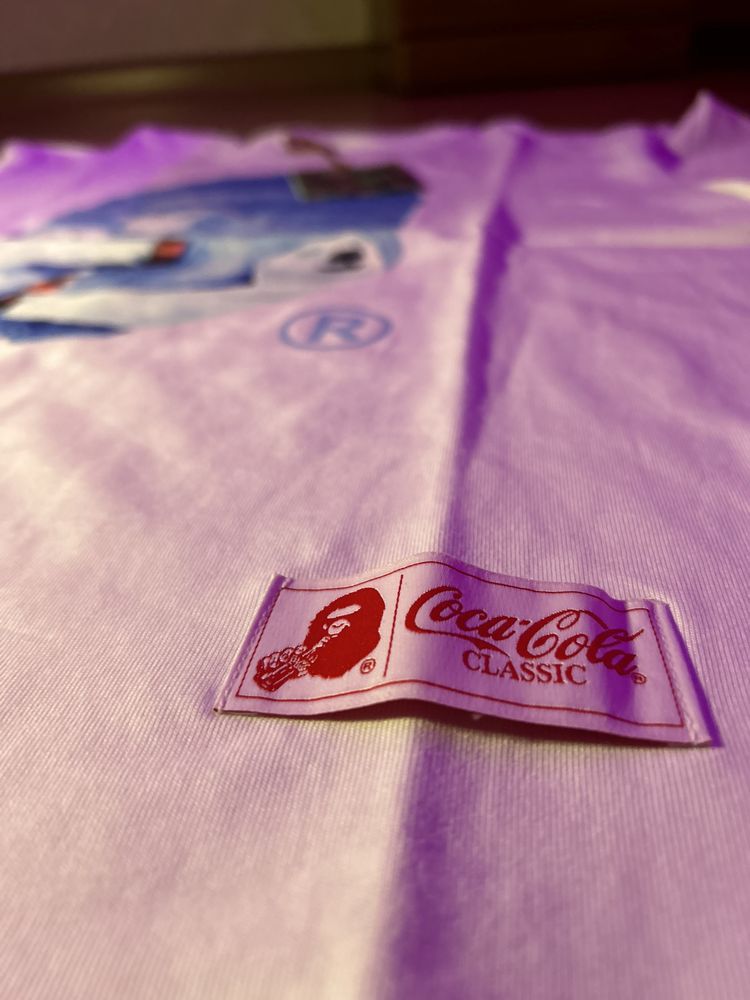 Футболка Bape x coca-cola білого кольору