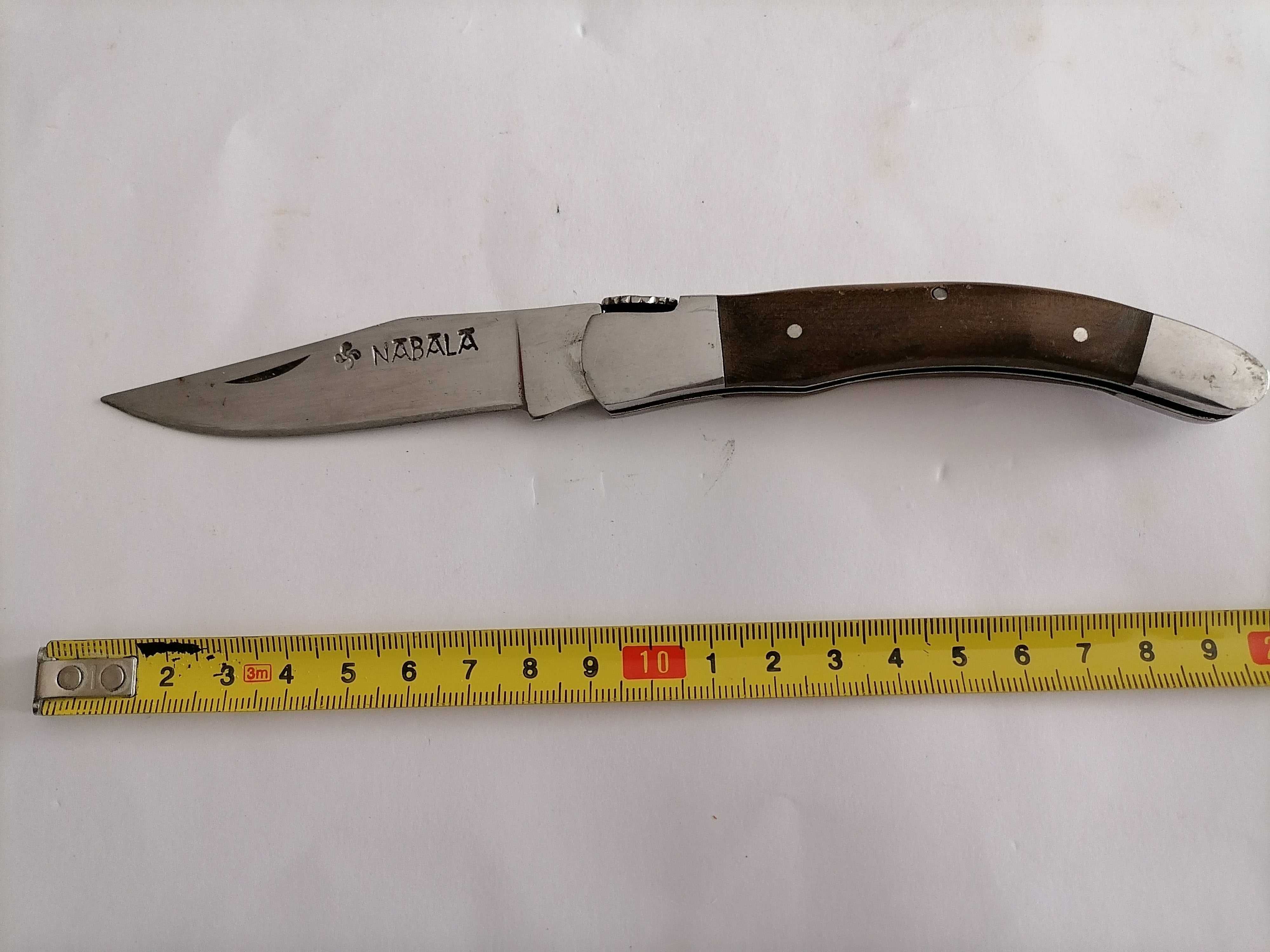 Canivete de coleção tipo laguiole marcado "Nabala", cabo em madeira