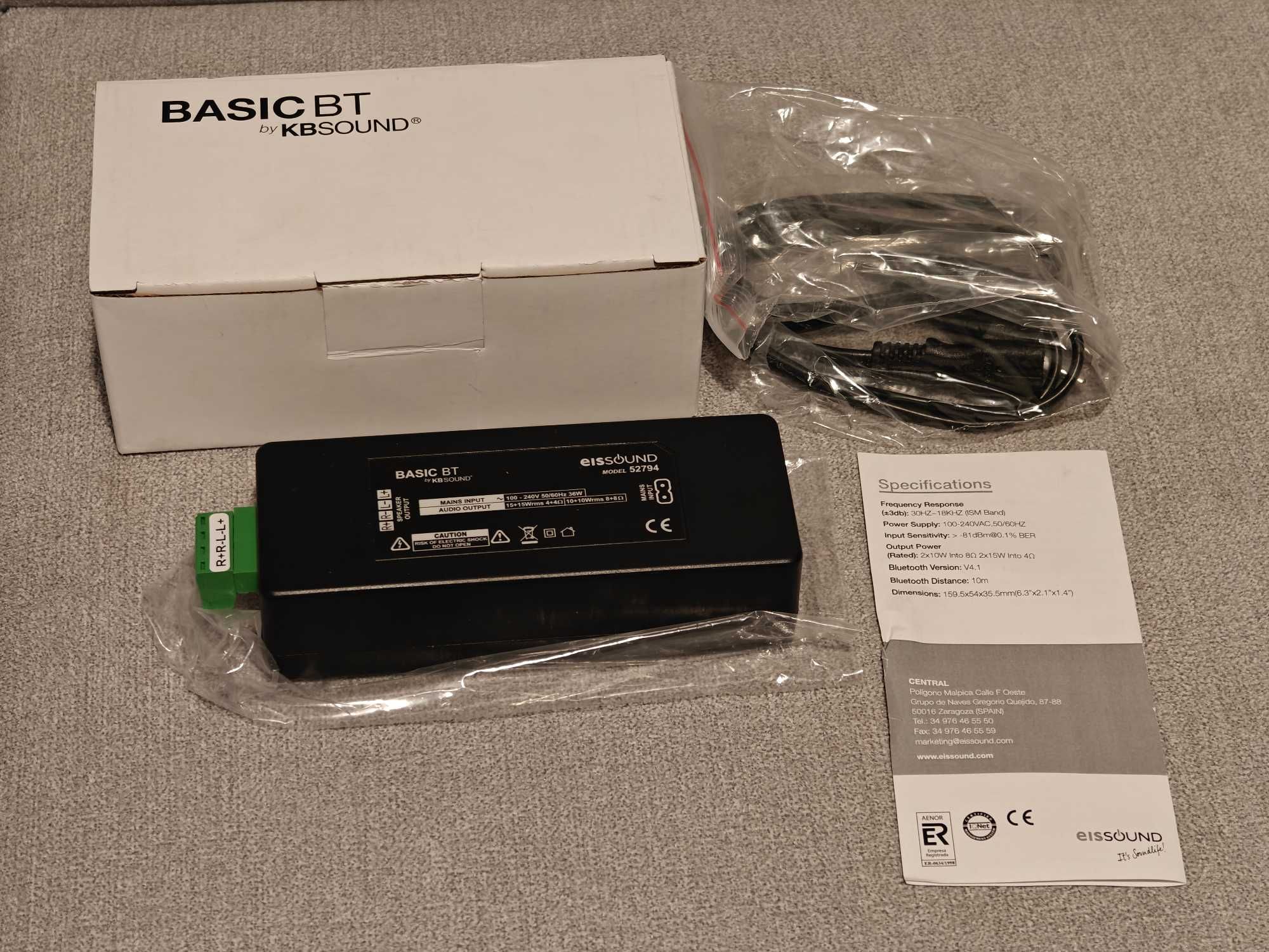 Kb Sound BASIC BT Eis Sound Zestaw Bluetooth 50A93 model 52794 gwar.
