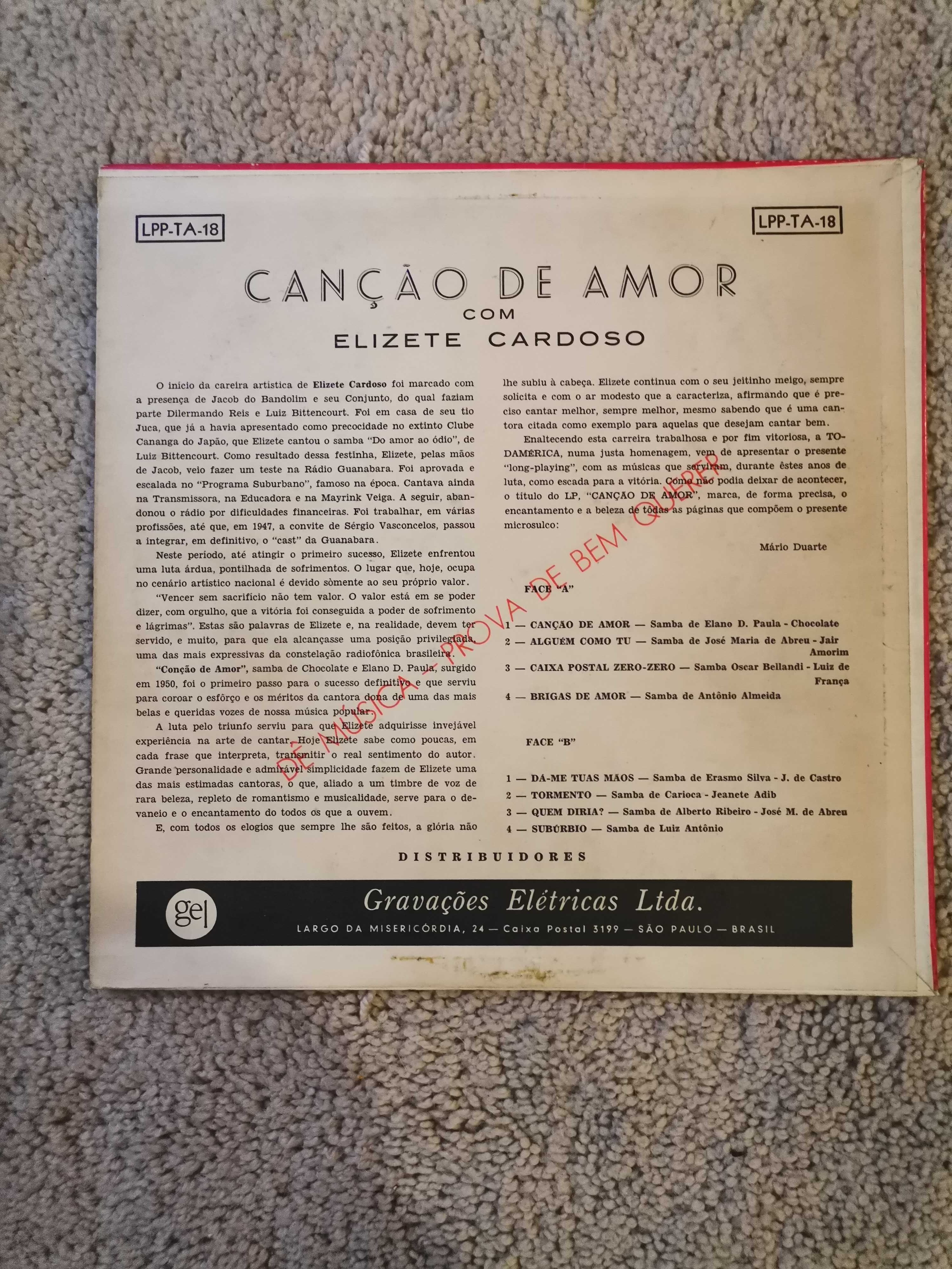 Elizete Cardoso - Canção de Amor LP