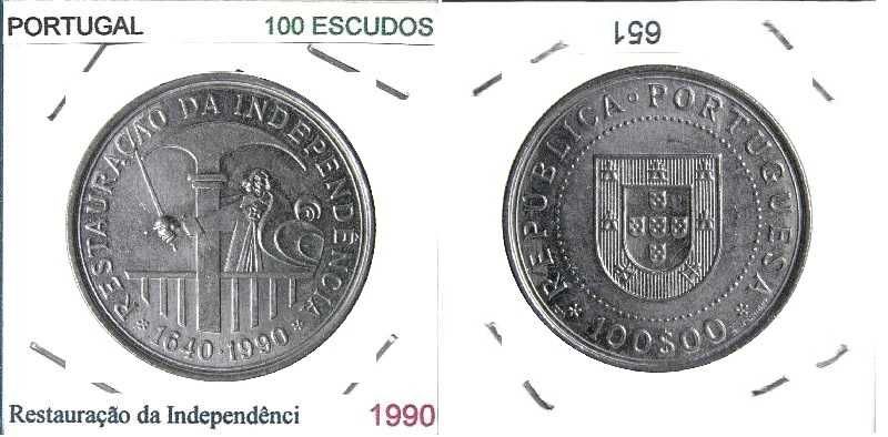 Restauração da Independência - - - 100$00 - 1990 - - - - - Moeda
