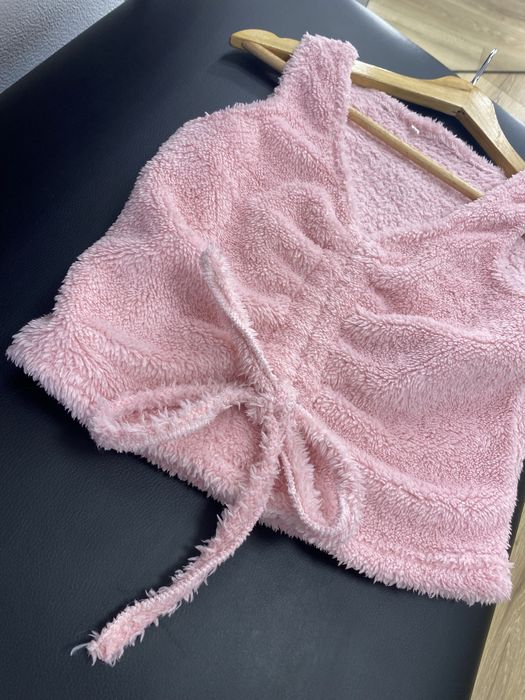 Теплый махровый домашний халат костюм