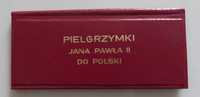 Monety pamiątkowe Pielgdzymki Jana Pawła II do Polski 3x w oprawie