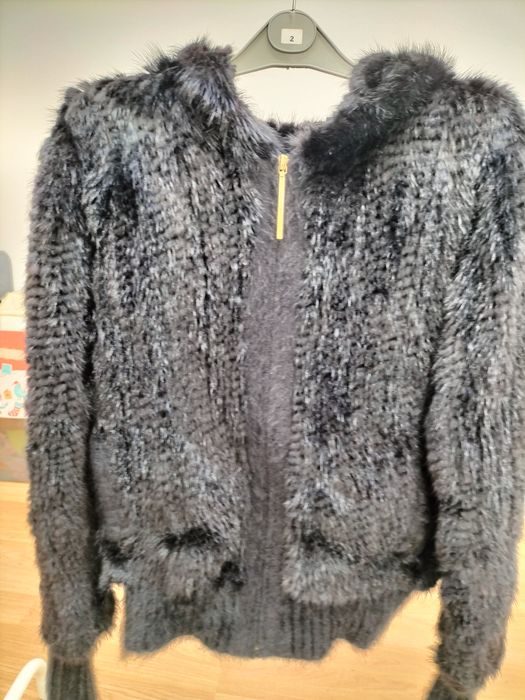 Casaco de vison tricotado
