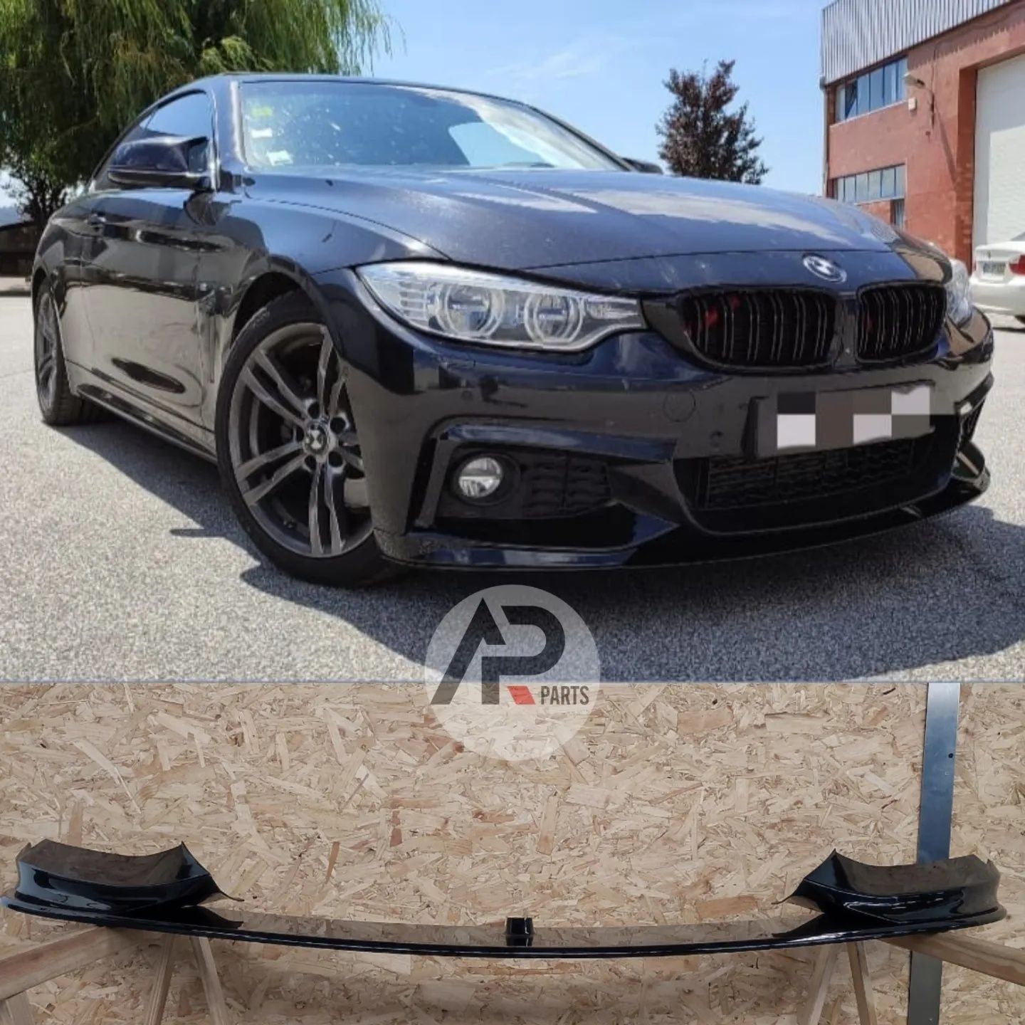 Bmw F32 F33 F36 lip splitter frontal preto brilhante