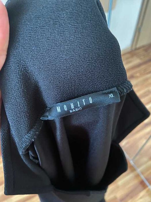 44 42 mohito czarna sukienka basic rozkloszowana +size