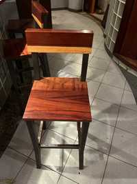 Krzesła barowe stalowo/drewniane