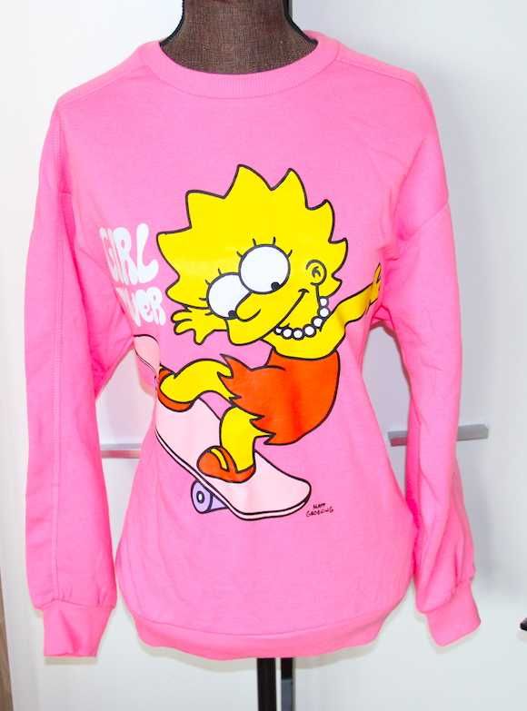 the simpsons simpson simpsonowie bluza bluzka rózowa damska xs 34 36 s