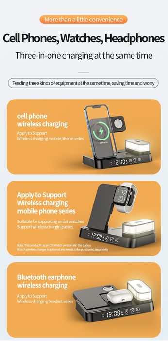 Зарядка JYD 5в1 станція база apple iphone watch airpods samsung xiaomi