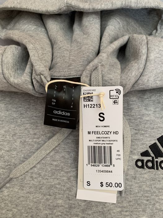 Оригінальне худі Adidas Essentials Fleece Hoodie Grey H12213 із США