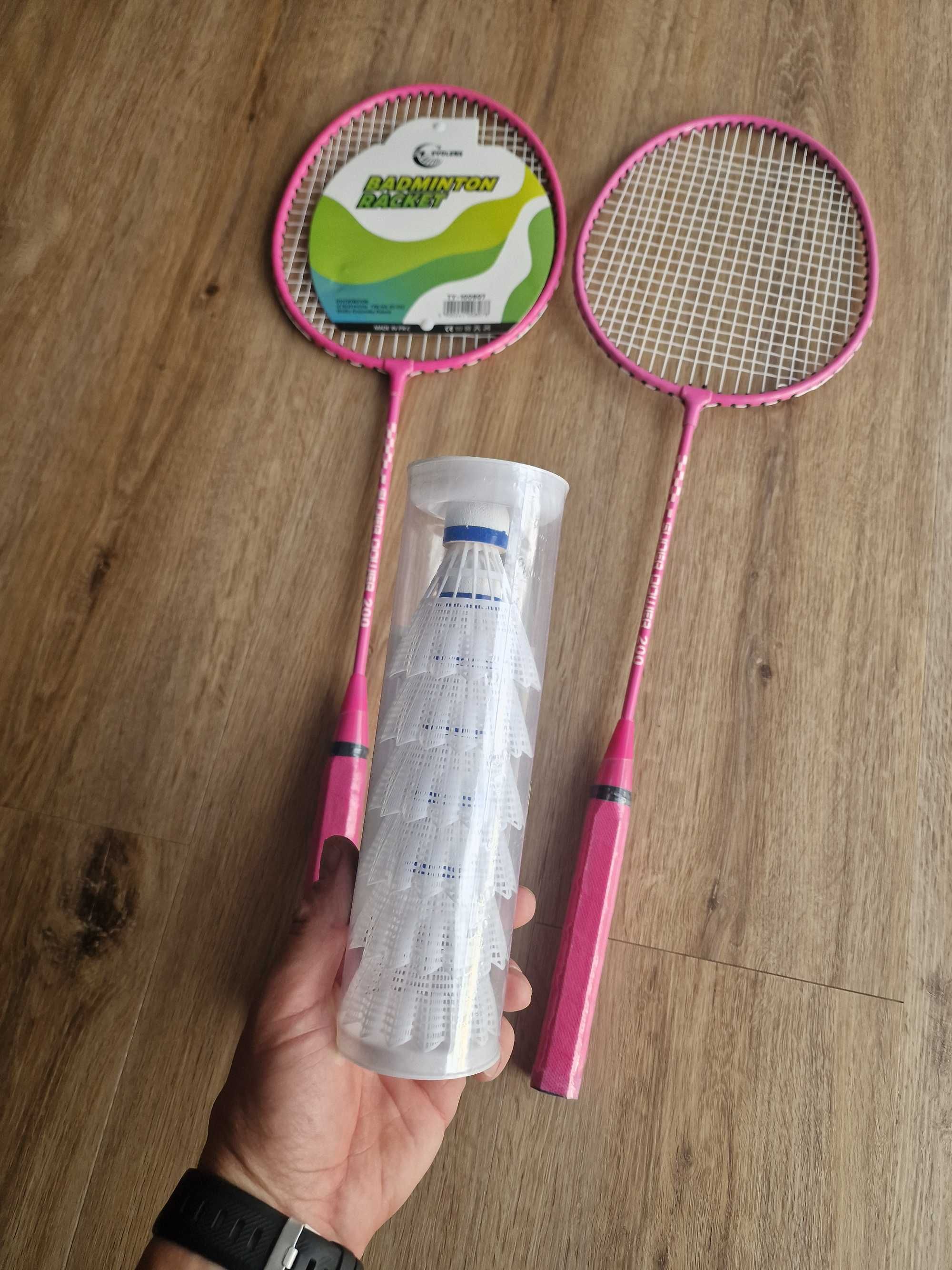Zestaw do badmintona – 2 paletki + pokrowiec + 6 lotek