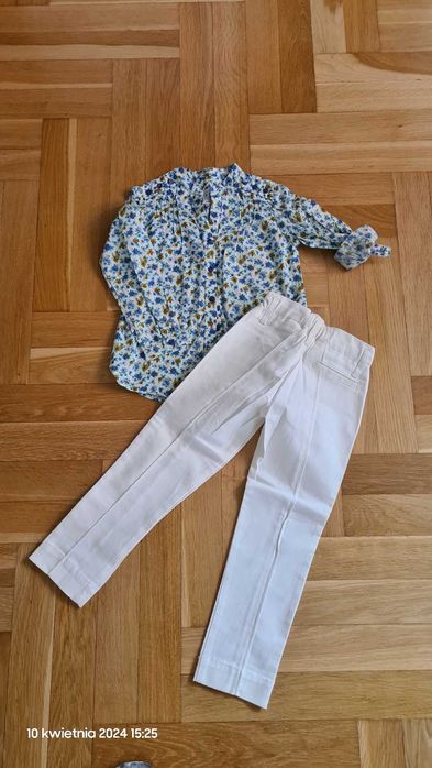 Zestaw Zara nowe spodnie i bluzka w bdb stanie 110