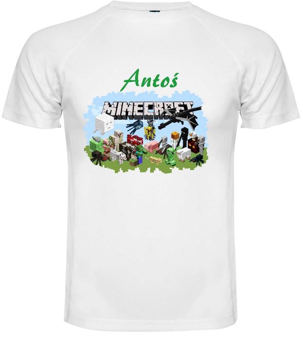 Koszulka Minecraft Creeper z DOWOLNYM imieniem rozm. 134-140 cm