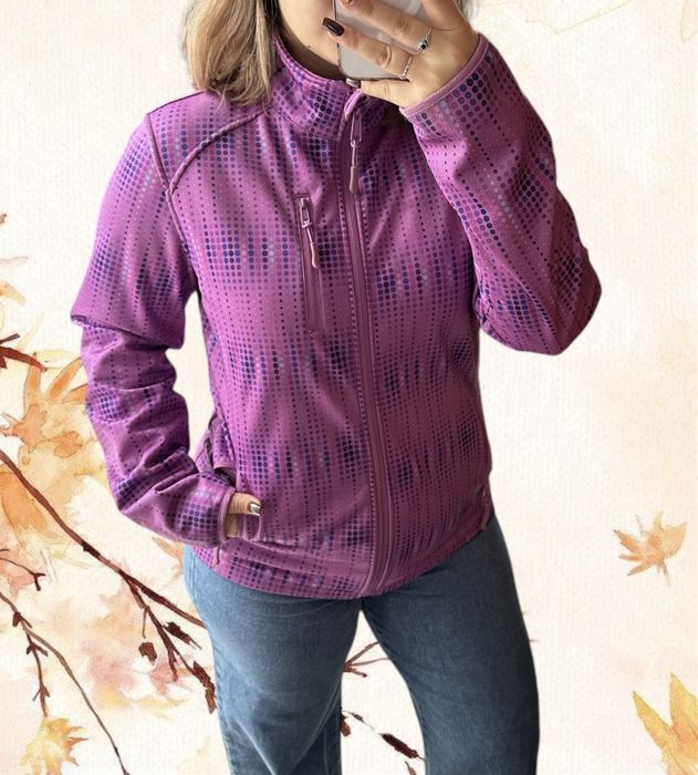 Kurtka damska wiatrówka przejściówka sportowa softshell fioletowa L