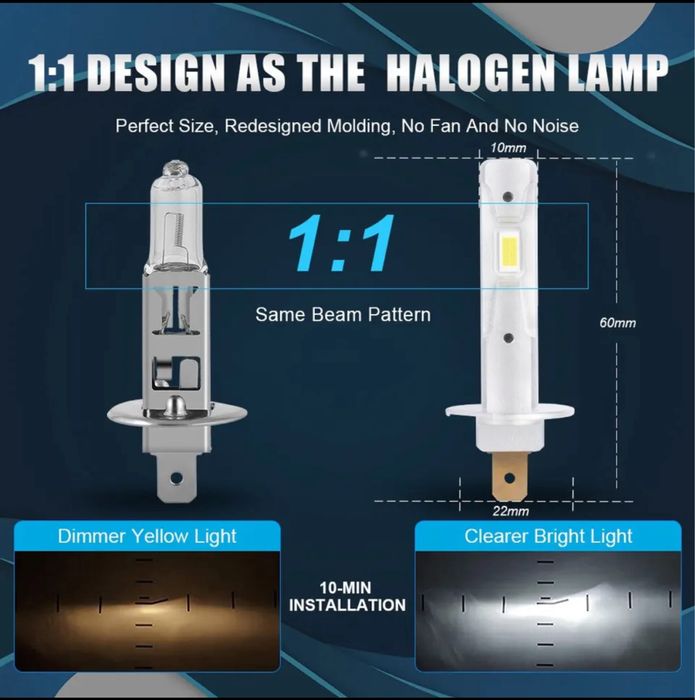 Комплект LED ламп H1 , Н3 12v