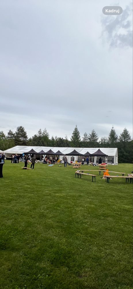 Wynajem namiotów hala namiotowa ławostoły impreza plener event grill