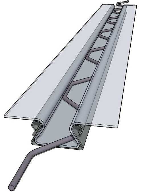 Профілі для кріплення тепличної плівки 0,7 мм з пружиною