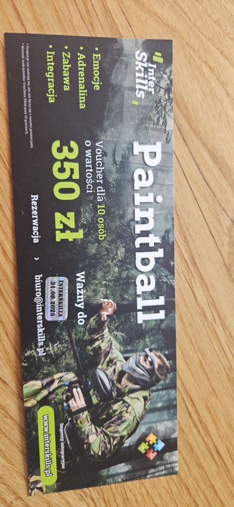 Voucher dla 10 osób Paintball