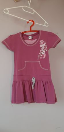Fioletowa sukienka tunika dla dziewczynki r. 134