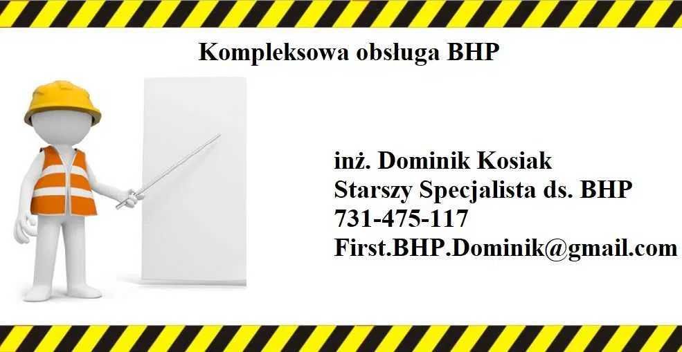 Usługi BHP (obsługa firm, szkolenia BHP,IBWR,BIOZ, NADZÓR,PPOŻ) FV23%