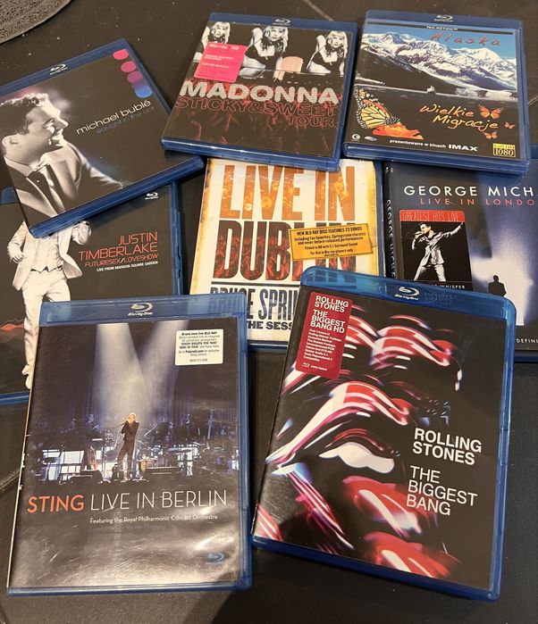 Blu ray, płyty z koncertów, rolling stones, sting, madonna, timberlake